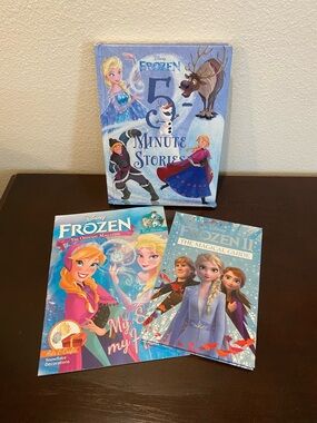 Lot 3 Disney Frozen Books 5-Minute Stories, Frozen 2 the Magical Guide, Magazine